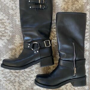 Black Leather Women's Boots
